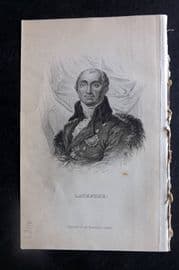 Jardine 1837 Antique Print. Portrait of Lacepede