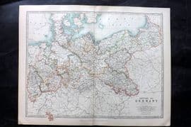 Johnston 1906 Antique Map. Empire of Germany - Northern Portion