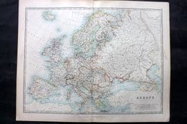 Johnston 1906 Antique Map. Europe