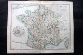 Johnston 1906 Antique Map. France
