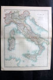 Johnston 1906 Antique Map. Italy