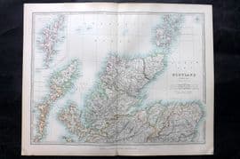 Johnston 1906 Antique Map. Scotland - Northern Sheet