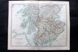 Johnston 1906 Antique Map. Scotland - Southern Sheet