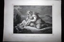 King Ludwig Album 1850's LG Folio Print. Hagar with Ishmael in the Desert