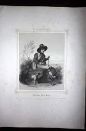 King Ludwig Album 1850's LG Folio Print. Italian Shepherd Boy, Italy