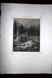 King Ludwig Album 1850's LG Folio Print. Waterfall South Tyrol, Alto Adige Italy