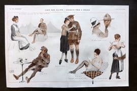 La Via Parisienne 1917 Art Deco Double Print. Chez nos Allies by Leonnec