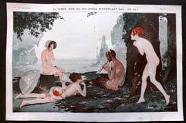 La Via Parisienne 1917 Art Deco Double. Au Temps beni ou les avions.. Leonnec