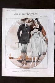 La Via Parisienne 1917 Art Deco Print. Dans les Sentiers du bois Joli by Vincent