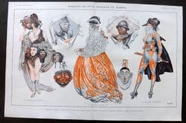 La Vie Parisienne 1917 Art Deco Double Print Masques de Fete, Masques de Guerre