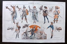 La Vie Parisienne 1917 Art Deco Double Print. Flamerge au Vent! By Herouard