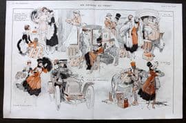 La Vie Parisienne 1917 Art Deco Double Print. Un Voyage au Front by Vincent