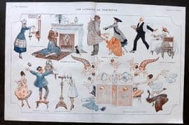 La Vie Parisienne 1917 Art Deco Double. Les Litanies de Parisette by Herouard
