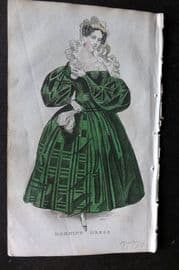 Ladies' Cabinet 1834 Hand Colored Fashion Plate. Morning Dress 20
