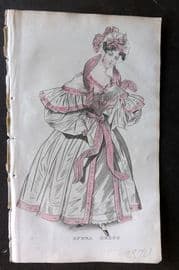 Ladies' Cabinet 1834 Hand Colored Fashion Plate. Opera Dress 17