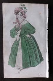 Ladies' Cabinet 1834 Hand Colored Fashion Plate. Walking Dress 18