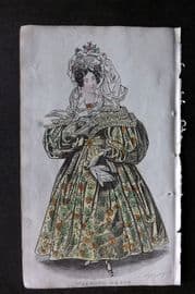Ladies' Cabinet 1834 Hand Colored Fashion Plate. Walking Dress 23