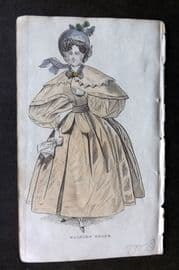 Ladies' Cabinet 1834 Hand Colored Fashion Plate. Walking Dress 24