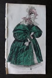 Ladies' Cabinet 1834 Hand Colored Fashion Plate. Walking Dress 25