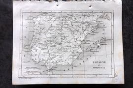 Levasseur 1838 Antique Map. Espagne et Portugal. Spain & Portugal
