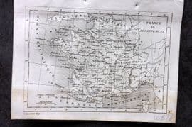 Levasseur 1838 Antique Map. France in departments