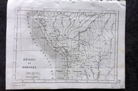 Levasseur 1838 Antique Map. Perou et Bolivie. Peru & Bolivia