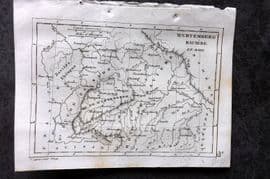 Levasseur 1838 Antique Map. Wurtemberg. Baviere. Bavaria Germany