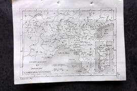 Levasseur 1838 Map. Etats Sardes et Royaume Lombard-Venitien. Lombardy Italy