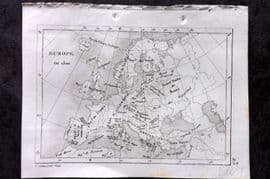 Levasseur 1838 Map. Europe en 1300, au commencement de la puissance Ottomane