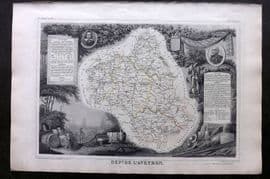 Levasseur 1852 Antique Map. Dept De L'Aveyron