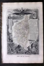 Levasseur 1852 Antique Map. Dept De La Corse. Corsica