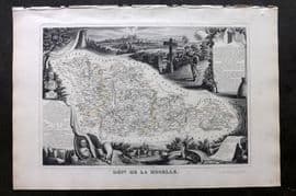 Levasseur 1852 Antique Map. Dept De La Moselle, France
