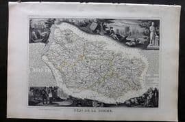 Levasseur 1852 Antique Map. Dept de la Somme, France