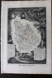 Levasseur 1852 Antique Map. Dept de la Vienne, France