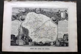 Levasseur 1852 Antique Map. Dept De Loir et Cher