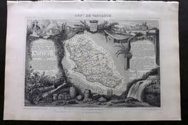 Levasseur 1852 Antique Map. Dept de Vaucluse, France