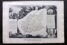 Levasseur 1852 Antique Map. Dept Des Basses-Alpes, France