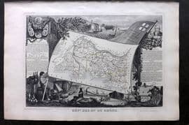Levasseur 1852 Antique Map. Dept des Bes du Rhone, France