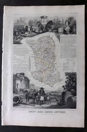 Levasseur 1852 Antique Map. Dept des Deux Sevres, France