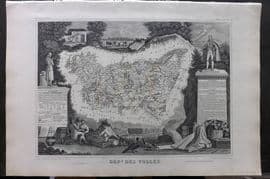 Levasseur 1852 Antique Map. Dept des Vosges, France