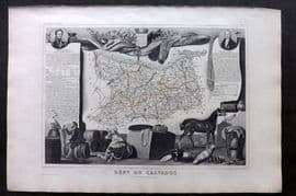 Levasseur 1852 Antique Map. Dept Du Calvados