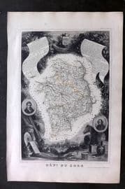 Levasseur 1852 Antique Map. Dept Du Cher, France