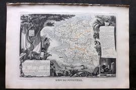 Levasseur 1852 Antique Map. Dept Du Finistere, France