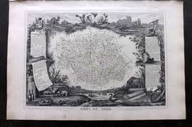 Levasseur 1852 Antique Map. Dept Du Gers, France