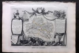 Levasseur 1852 Antique Map. Dept Du Loiret, France