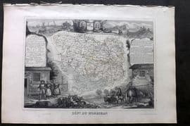 Levasseur 1852 Antique Map. Dept Du Morbihan