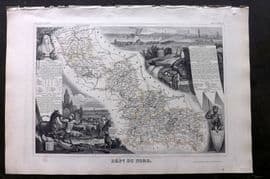 Levasseur 1852 Antique Map. Dept du Nord, France