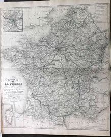 Levasseur 1852 Large Map. Nouvelle Carte de la France