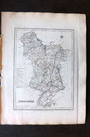 Lewis (Pub) 1842 British County Map. Derbyshire
