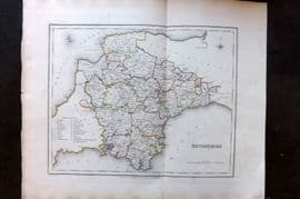 Lewis (Pub) 1842 British County Map. Devonshire